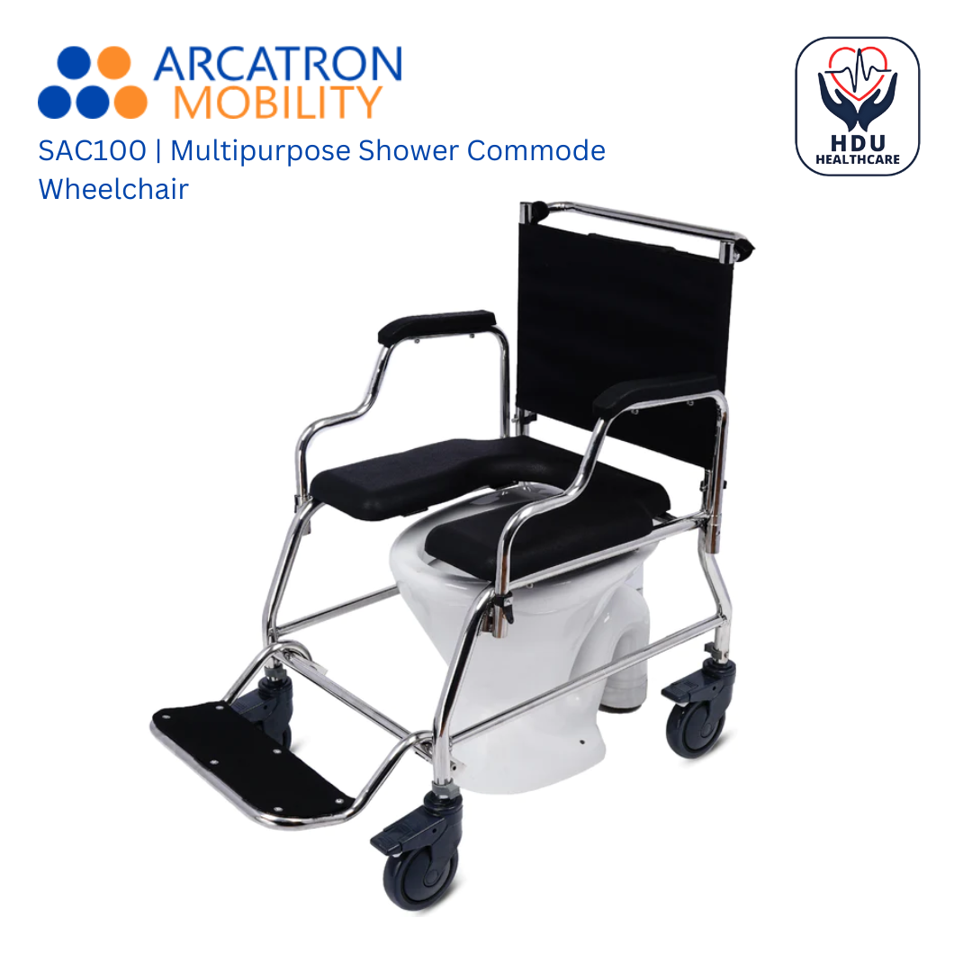 Arcatron Mobility SAC100 - Multipurpose Shower Commode Wheelchair