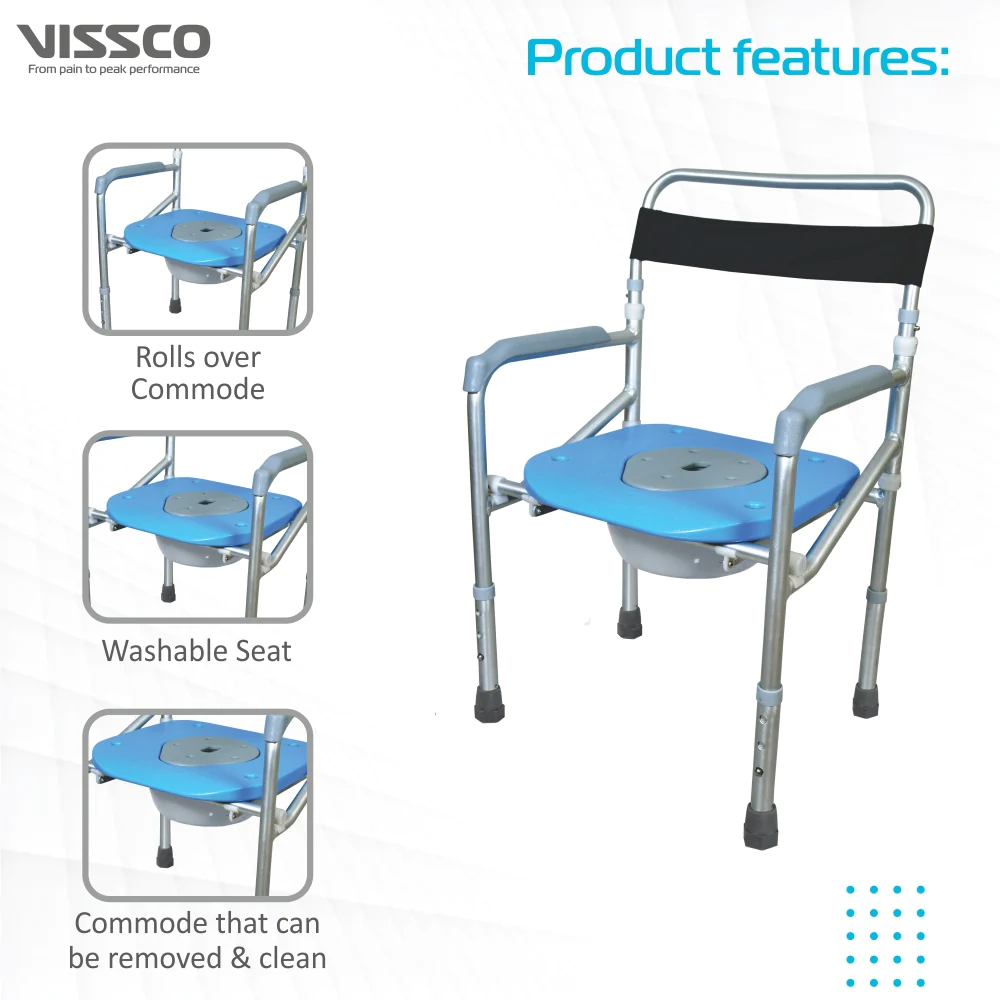 Vissco Comfort 3 in 1 Foldable Commode Shower Chair Profile Features 2