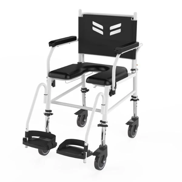 ARCATRON Prime FPA007 Attendant Propelled Shower Commode Wheelchair with Height Adjustability and Swivel Armrest | Arcatron Mobility Commode Chair for Rent or Sale by HDU Healthcare in Delhi NCR, Noida, Greater Noida, Gurugram, Faridabad, Ghaziabad, Mumbai, Navi Mumbai, South Mumbai, Thane | Direct Channel Partner of Arcatron Mobility