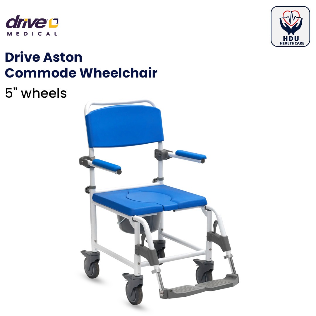 Drive Aston Commode Wheelchair with 5″ Wheels